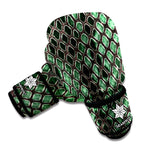 Green Snakeskin Print Boxing Gloves