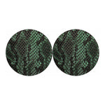 Green Snakeskin Print Car Coasters