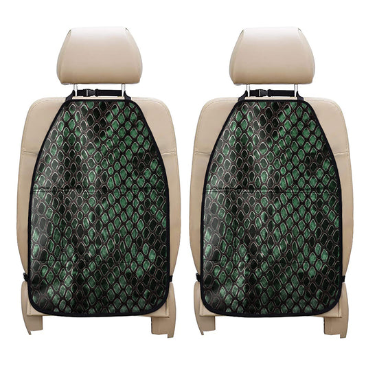 Green Snakeskin Print Car Seat Organizers