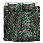 Green Snakeskin Print Duvet Cover Bedding Set