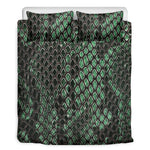 Green Snakeskin Print Duvet Cover Bedding Set