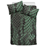 Green Snakeskin Print Duvet Cover Bedding Set