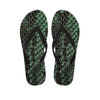 Green Snakeskin Print Flip Flops