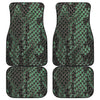 Green Snakeskin Print Front and Back Car Floor Mats