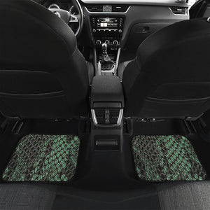 Green Snakeskin Print Front and Back Car Floor Mats