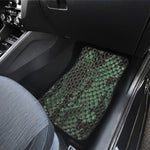 Green Snakeskin Print Front and Back Car Floor Mats