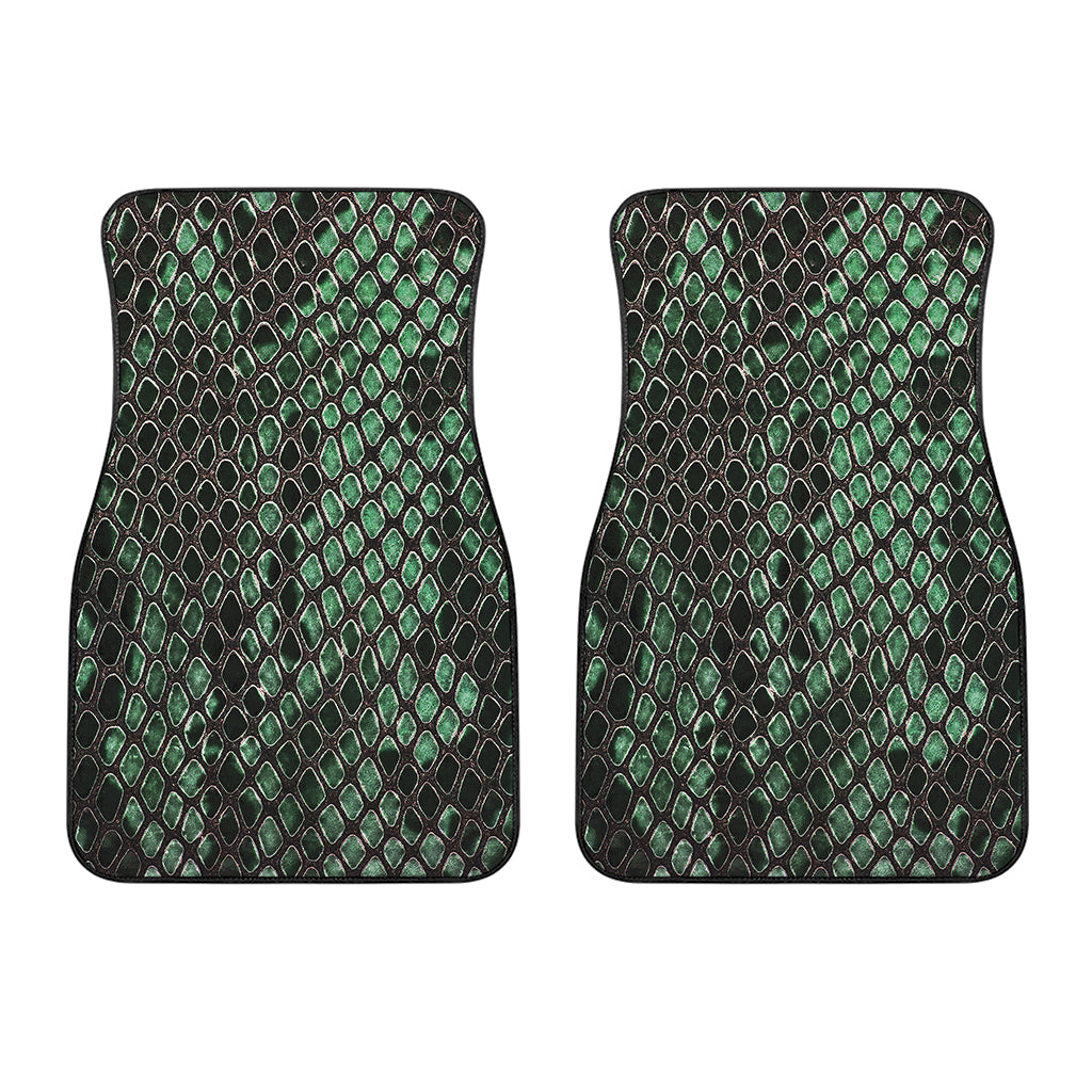 Green Snakeskin Print Front Car Floor Mats