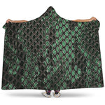 Green Snakeskin Print Hooded Blanket