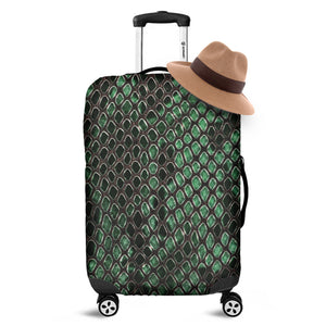 Green Snakeskin Print Luggage Cover