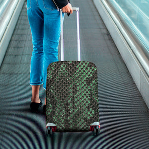 Green Snakeskin Print Luggage Cover