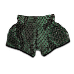 Green Snakeskin Print Muay Thai Boxing Shorts