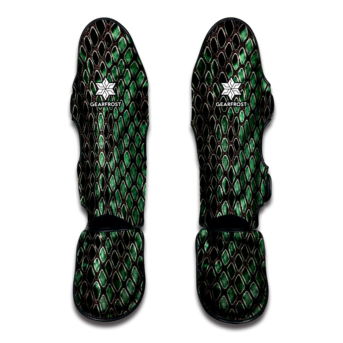 Green Snakeskin Print Muay Thai Shin Guard