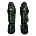 Green Snakeskin Print Muay Thai Shin Guards