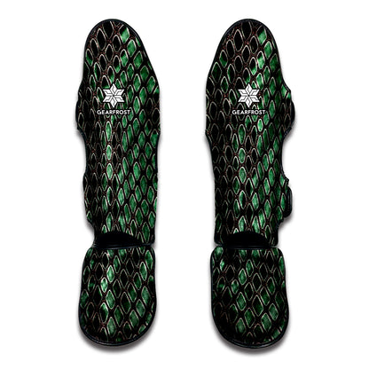 Green Snakeskin Print Muay Thai Shin Guard