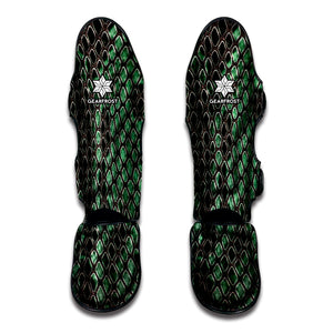 Green Snakeskin Print Muay Thai Shin Guard