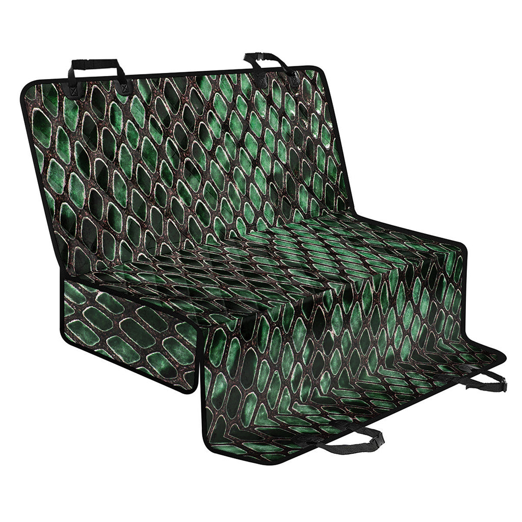 Green Snakeskin Print Pet Car Back Seat Cover