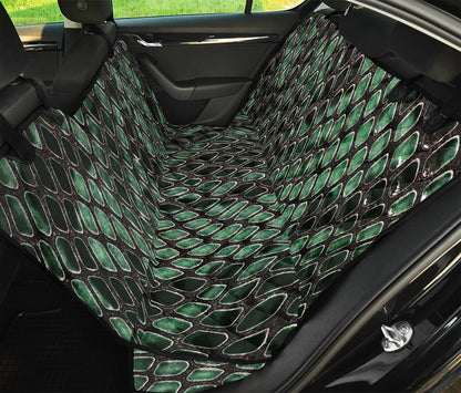 Green Snakeskin Print Pet Car Back Seat Cover
