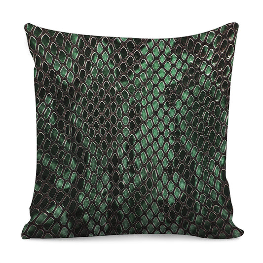 Green Snakeskin Print Pillow Cover