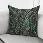Green Snakeskin Print Pillow Cover
