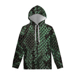 Green Snakeskin Print Pullover Hoodie