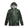 Green Snakeskin Print Pullover Hoodie