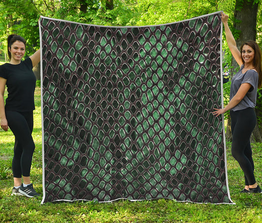 Green Snakeskin Print Quilt