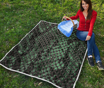Green Snakeskin Print Quilt