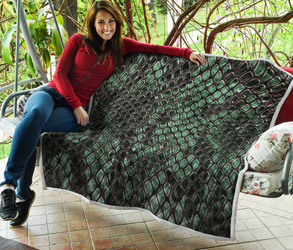 Green Snakeskin Print Quilt