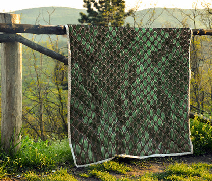 Green Snakeskin Print Quilt