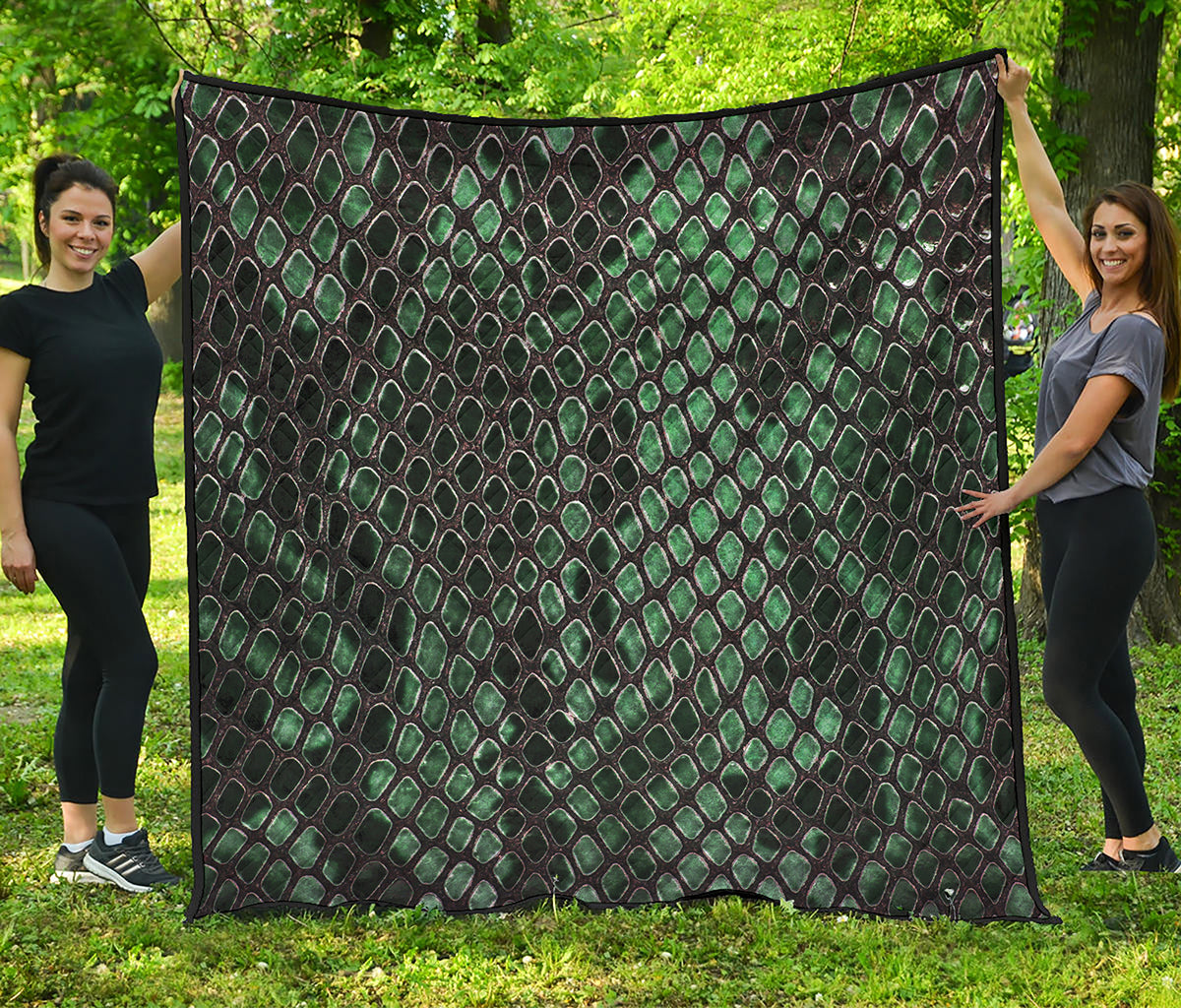 Green Snakeskin Print Quilt