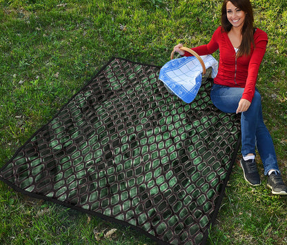 Green Snakeskin Print Quilt