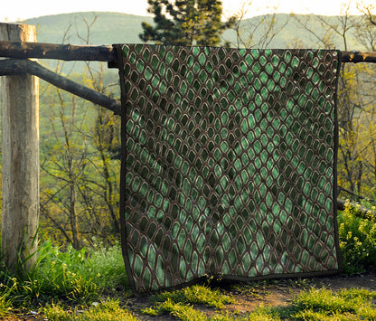 Green Snakeskin Print Quilt