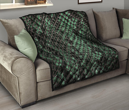 Green Snakeskin Print Quilt
