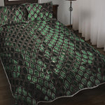 Green Snakeskin Print Quilt Bed Set