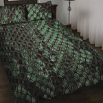 Green Snakeskin Print Quilt Bed Set