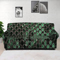 Green Snakeskin Print Sofa Cover