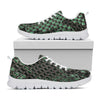 Green Snakeskin Print White Sneakers