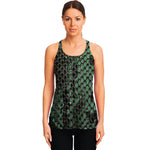 Green Snakeskin Print Women's Racerback Tank Top