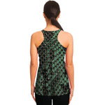 Green Snakeskin Print Women's Racerback Tank Top