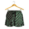 Green Snakeskin Print Women's Shorts