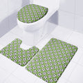 Green Soccer Ball Pattern Print 3 Piece Bath Mat Set