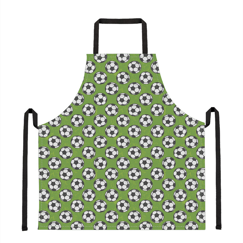 Green Soccer Ball Pattern Print Apron
