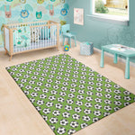 Green Soccer Ball Pattern Print Area Rug