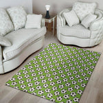 Green Soccer Ball Pattern Print Area Rug