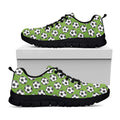 Green Soccer Ball Pattern Print Black Running Shoes
