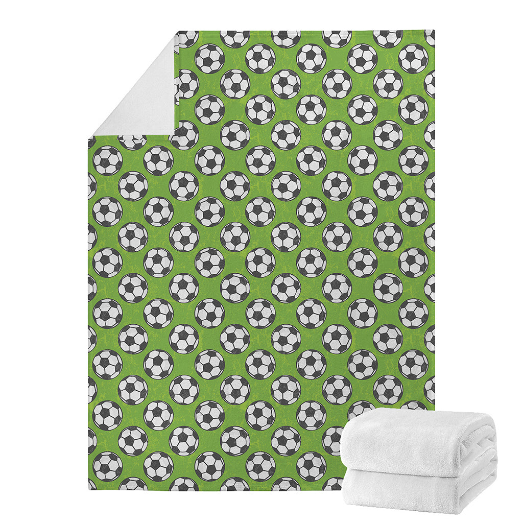 Green Soccer Ball Pattern Print Blanket