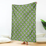 Green Soccer Ball Pattern Print Blanket