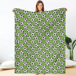 Green Soccer Ball Pattern Print Blanket
