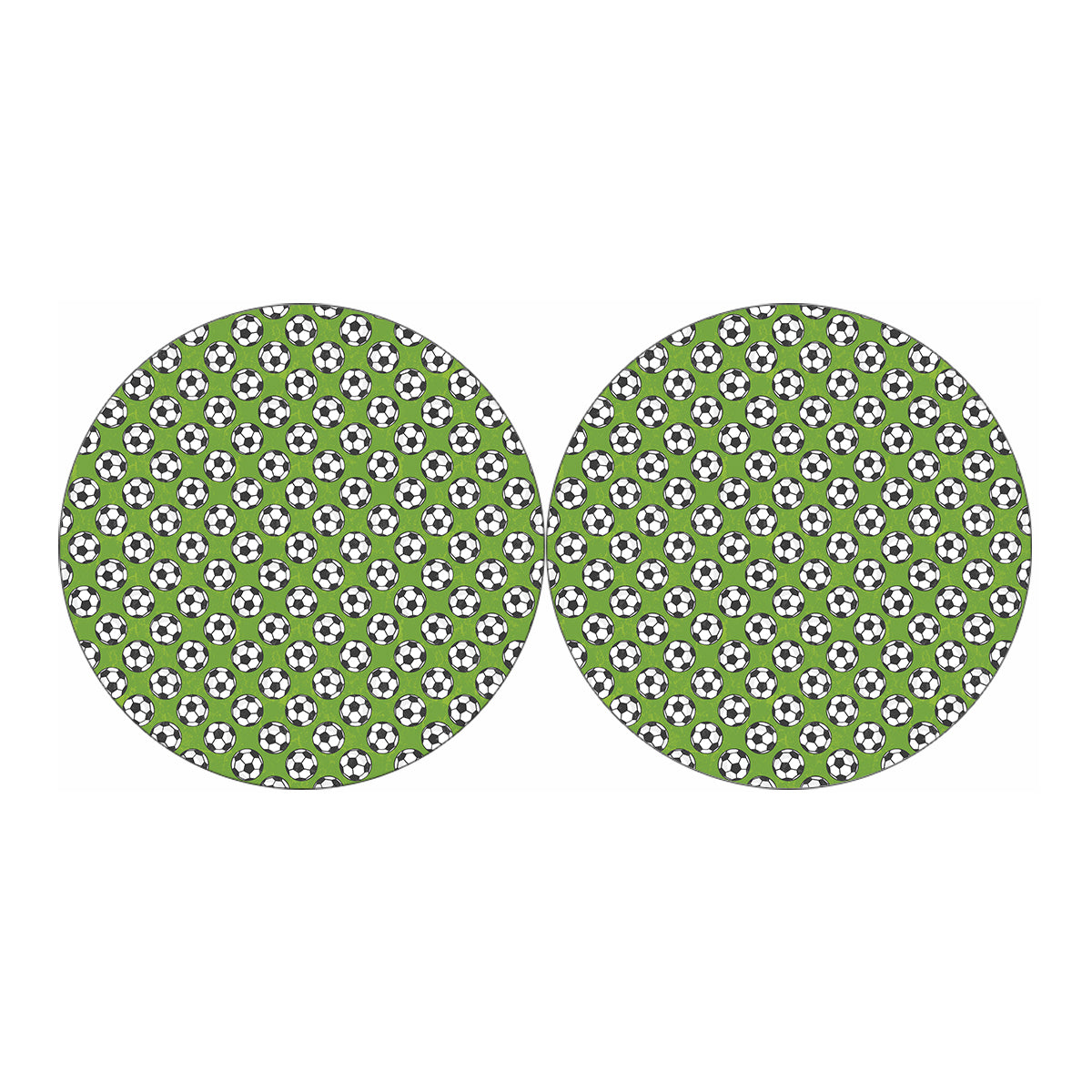 Green Soccer Ball Pattern Print Car Coasters