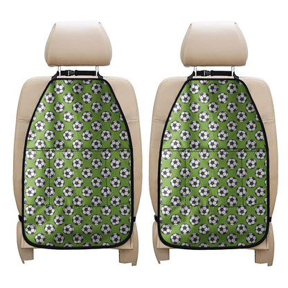 Green Soccer Ball Pattern Print Car Seat Organizers